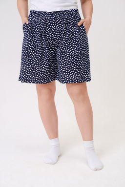 Шорты женские из кулирки Цветник горошек на темно-синем макси - Амадэль фото 3