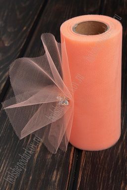Фатин в шпульках 15 см*25 ярд (SF-603) персиковый №44