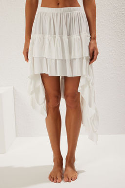 TRENDYOLMILLA Ekru Dokuma F?rf?rl? Plaj Etek TBESS25ET00003 фото 3