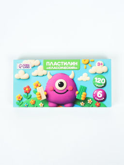 Цена за 2 шт. Пластилин 6 цветов, 120 г Буки Бяки