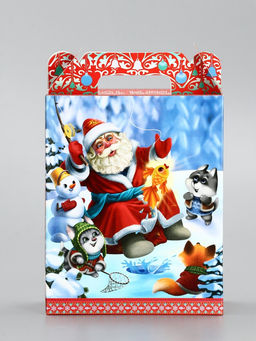 Цена за 10 шт. Подарочная коробка новогодняя Золотая рыбка 14?6?21 см - Simaland фото 4