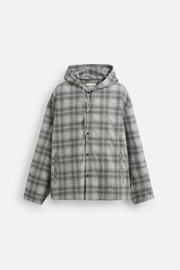 HOODED CHECK OVERSHIRT - Zara фото 7