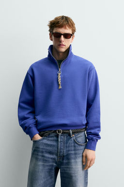 SUDADERA CUELLO CREMALLERA CINTA AARON LEVINE X ZARA / Azul?n  фото 2