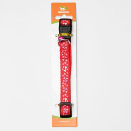 Ошейник нейлоновый Звездные косточки, 36 х 1,5 см, красный - Пижон фото 2