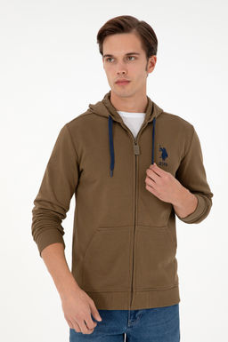 Мужской свитшот цвета хаки - U.s. polo assn фото 3