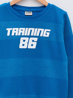 Bisiklet Yaka Bask?l? Uzun Kollu Erkek ?ocuk Sweatshirt - Waikiki фото 3