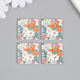 Цена за 4 шт. Декор для творчества акрил Лилии в саду, 0.2?3?3.1 см