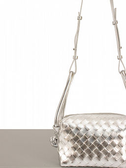 LACCOMA сумка НИ9877-серебристый натуральная кожа