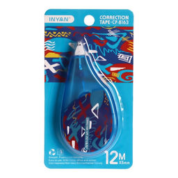 Корректор-лента 12 м × 5 мм, блистер, европодвес, корпус МИКС с рисунком