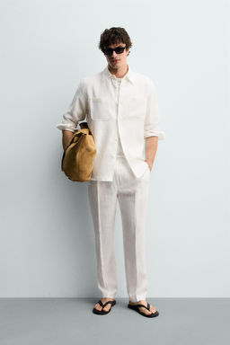 CAMISA REGULAR FIT 100% LINO / Blanco