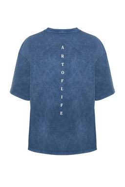 TRENDYOL MAN Antrasit Oversize/Genis Kesim Soluk Efektli Yaz? Bask?l? %100 Pamuklu T-Shirt TMNSS23TS00166 - Trendyolmilla фото 34