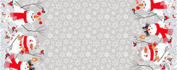Рушник 50*150 см, рогожка, хлопок 100 % (Снеговик)