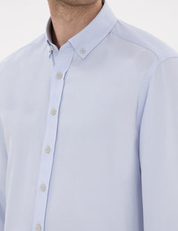 Рубашка Slim Fit Oxford светло-голубая с длинным рукавом