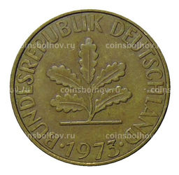 Монета 10 пфеннигов 1973 года J Германия
