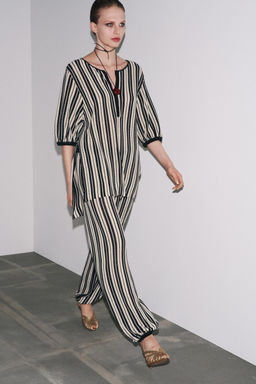 STRIPED KNIT TOP WITH LINEN - Zara фото 8