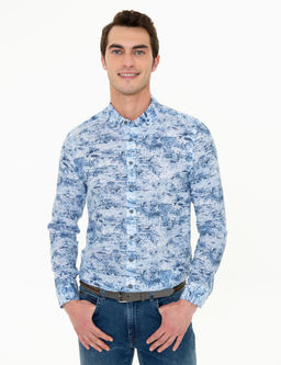 Mavi Slim Fit Uzun Kollu G_mlek