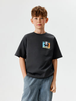 ACOOLA / Футболка детская для мальчиков Ithaca темно-пепельно серый  фото 7