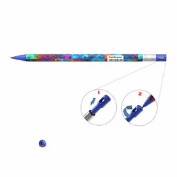 Цена за 24 шт. Карандаш механический ErichKrause ColorTouch® Patchwork 2.0 мм, с точилкой, НВ (в тубусе по 24 шт.)  фото 2