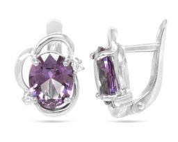 Серьги из серебра синт.александрит, СПН4113