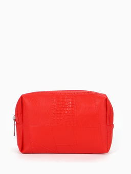 Косметичка ONE COLOR, на молнии, искусственная кожа, красная