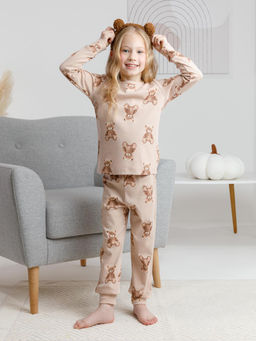 К 1552/нюдовый беж,милые мишки пижама дет