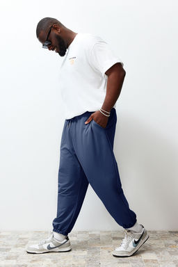 TRENDYOL MAN Buyuk Beden Indigo Oversize Rahat %100 Pamuklu Esofman Alt? TMNSS24AJ00001 - Trendyolmilla фото 17