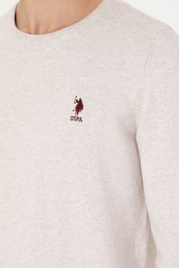Свитер U.S. Polo Assn каменного меланжа из хлопка фото 21