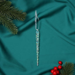 Цена за 3 шт. Ёлочная игрушка Зимнее волшебство. Сосулька, 14.51 см, голубой перелив  фото 4