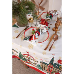 Набор новогодних салфеток Этель Новогодняя ярмарка, 40х40см 4 шт, хлопок, саржа  фото 3
