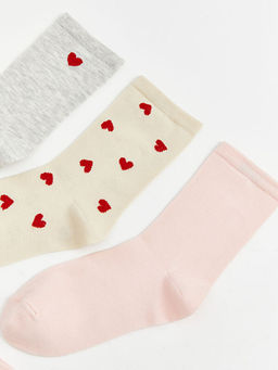 Kalp Desenli Kad?n Soket ?orap 5li