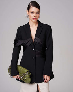 Пиджак приталенный с драпировкой JP001 - Sahar art lab фото 8