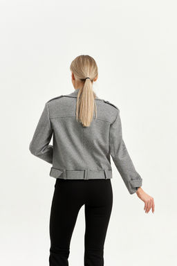 Полупальто женское демисезонное 25999 (пепельный/ёлочка) - Kankan фото 44