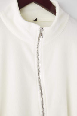 Ekru Polar Fermuarl? Oversize/Genis Kal?p Kal?n Orme Sweatshirt TWOAW26SW00057 - Trendyolmilla фото 2