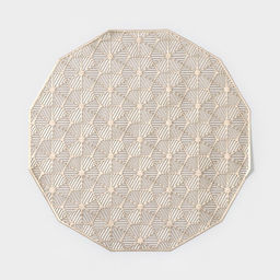 Набор салфеток сервировочных на стол Доляна Гипноз, 4 шт, d=38 см, цвет золотой  фото 12