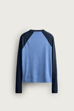 CAMISETA COLOR BLOCK ALGOD?N - LINO / Azul / ?ndigo - Zara фото 7