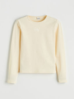 Bisiklet Yaka K?z ?ocuk Nak??l? Ti??rt