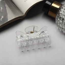 Цена за 12 шт. Крабик для волос «Маленькая классика», 6 см, прозрачный