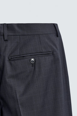 PANTAL?N REGULAR FIT TRAJE CUADROS / Marino oscuro - Zara фото 8