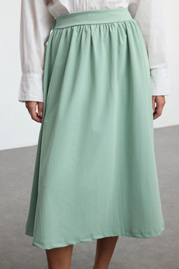 Mint Beli Lastikli Paper Touch Klos Midi Etek TWOAW25ET00074 - Trendyolmilla фото 4