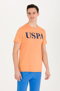 Мужская оранжевая базовая футболка с круглым вырезом - U.s. polo assn фото 4