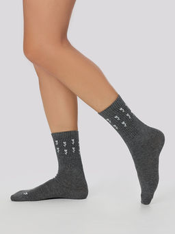 Цена за 5 пар! Носки женские серые с рисунком в виде цветов - Mark formelle фото 3