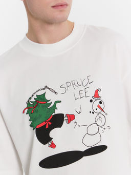Футболка мужская белая новогодняя с печатью