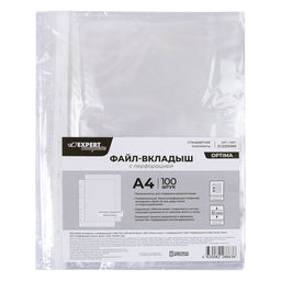 Expert Complete Файл-вкладыш OPTIMA A4 100 шт. 30 мкм глянцевый прозрачный EC2200660