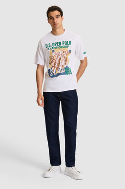Erkek Comfort Fit Bisiklet Yaka Beyaz Ti__rt