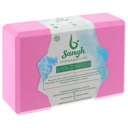Блок для йоги Sangh, 23×15×8 см, розовый