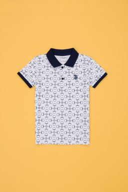 U. S. Polo Assn Белая футболка с воротником-поло для мальчика - U.s. polo assn фото 5