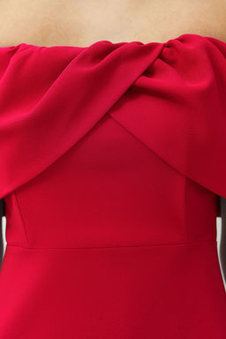 TRENDYOLMILLA Siyah Carmen Yaka Dokuma K?sa Elbise TPRSS24EL00154  фото 5