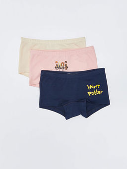 Harry Potter Bask?l? Pamuklu K?z ?ocuk Boxer 3l?