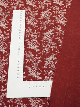 Теплый хлопок "Осенние травы" цв.насыщенный красно-терракотовый, ш.1.5м, хлопок-100%, 160гр/м.кв