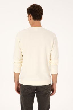 Erkek Regular Fit Bisiklet Yaka Krem Sweatshirt - U.s. polo assn фото 5